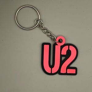U2 Band Pink and Black Keychain